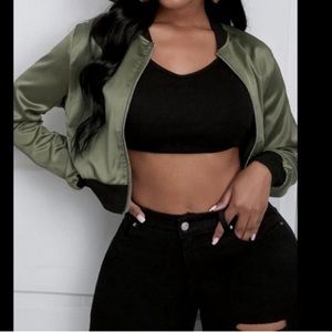 Army Green Casual Patchwork Long Sleeve  Button 🆙 W/Pockets Bomber Jacket/Coat